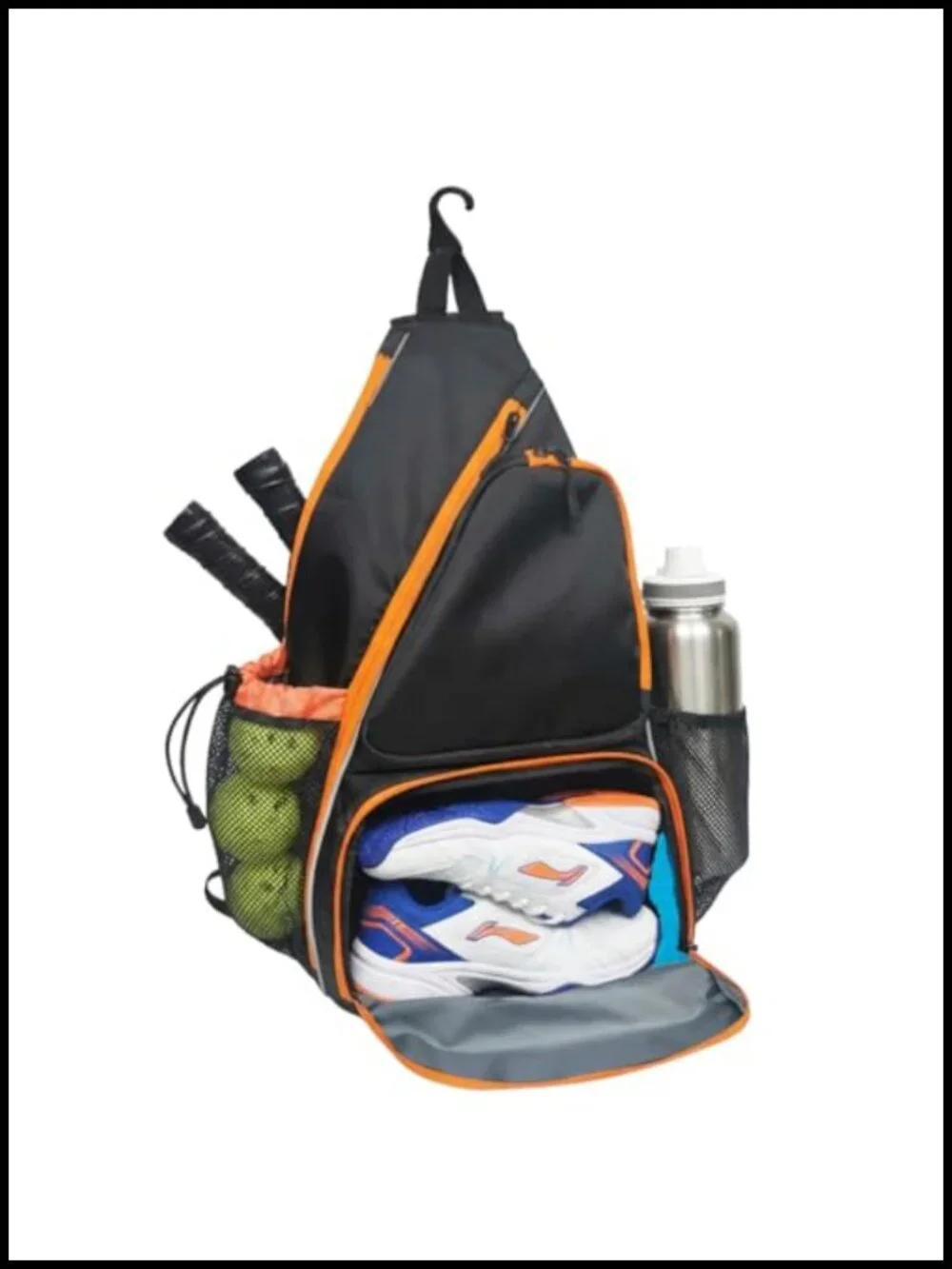 Sling Bag with Shoe Compartment - Crossbody Backpack for Pickleball, Holds 2